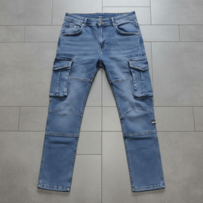Stylish & Premium 6 Pocket Denim Cargo Pant